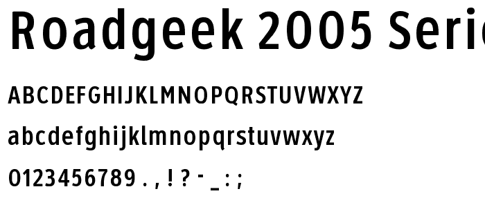 Roadgeek 2005 Series 2B font